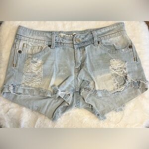 Distressed Denim Shorts